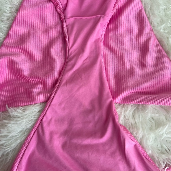 💓Pink💓#Vibrant Pink Ribbed Bikini Bottom - Picture 3 of 5